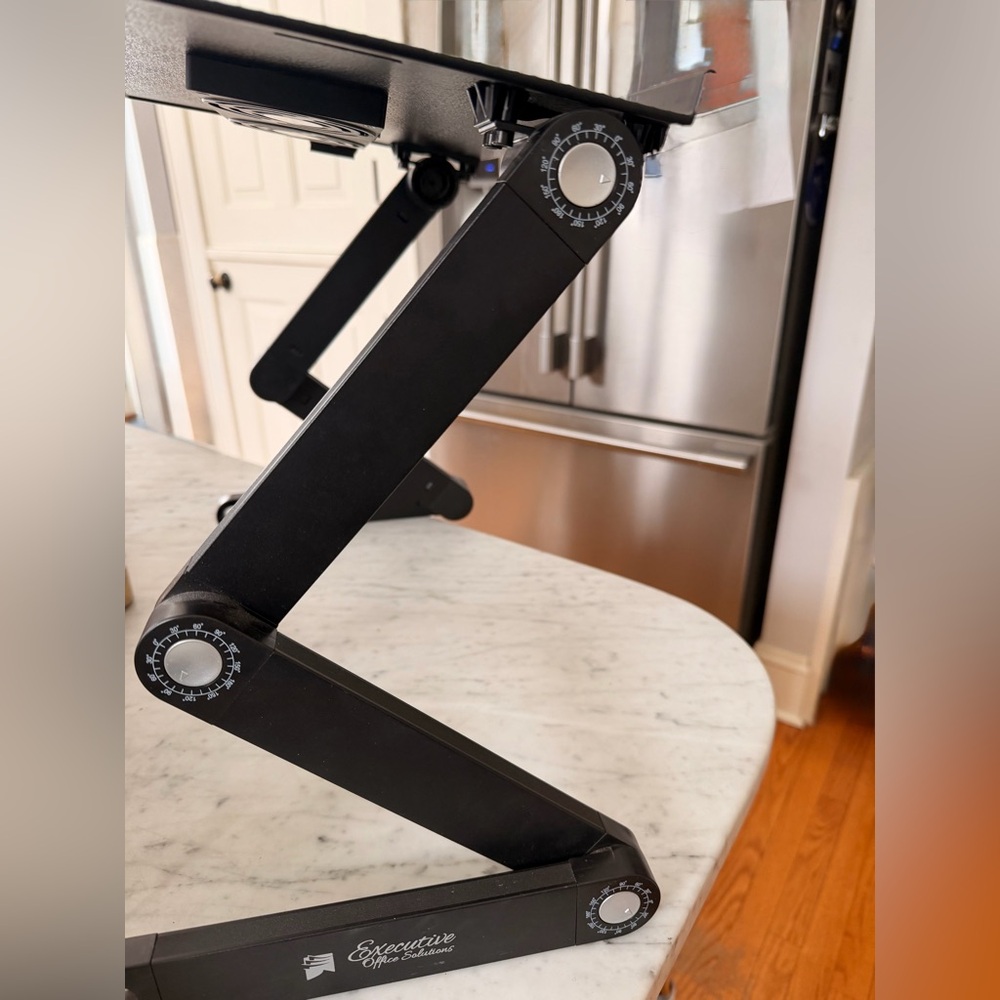Black Adjustable Laptop Stand with highest podium standing desk height